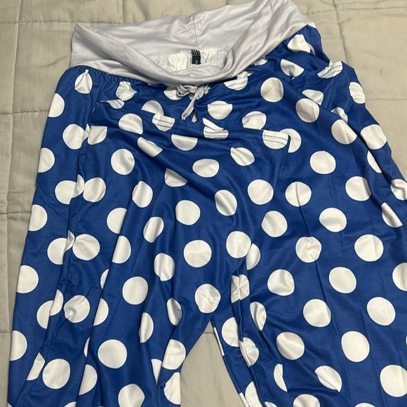 Blue Polka Dot Lounge Pants Wide Leg NWOT - Picture 3 of 5